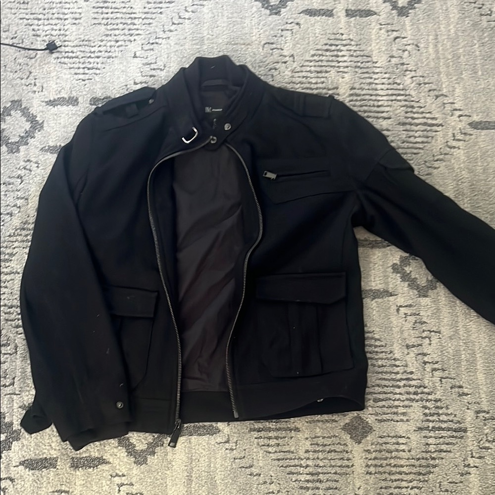 INC International Concepts Black Military Field Jacket